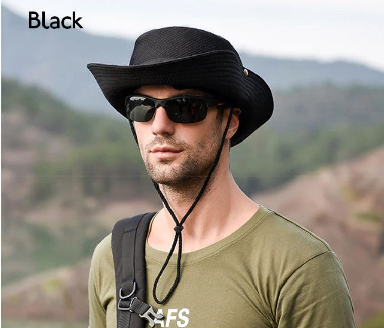 Comfortable Men Quick-dry Sunhat Wide Brim Hat Breathable UV Protect
