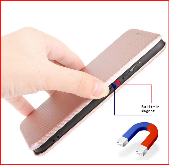 Carbon Flip Magnetic PU Leather Cover Case for Google Pixel 6 6 Pro 5