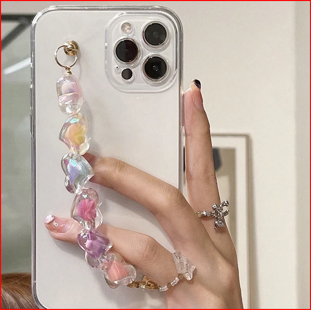 Fashion Heart Bracelet Transparent Cover Case for Google Pixel 6 6 Pro