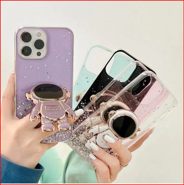 3D Astronaut Glitter Clear Case For Apple iPhone 15 14 13 12 11 ProMax