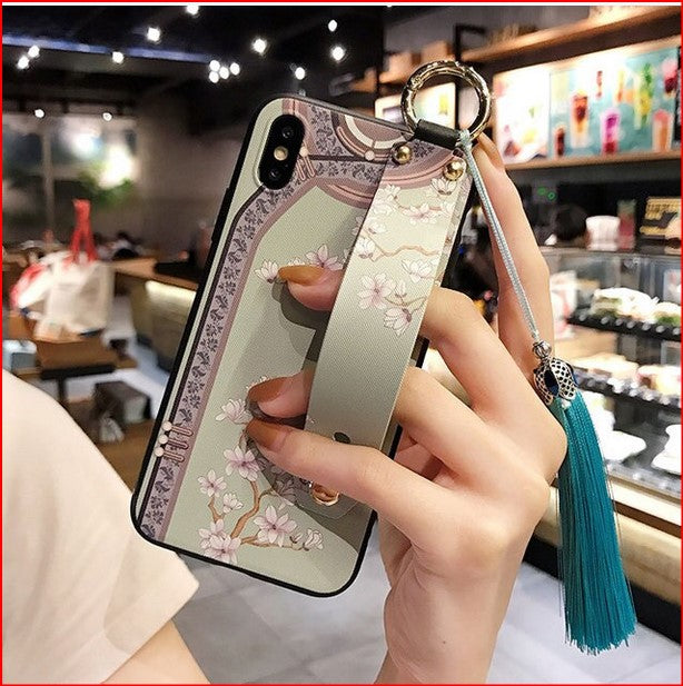 Chinese Style Flower Strap Cover Case For Apple iPhone 15 14 13 12 Pro