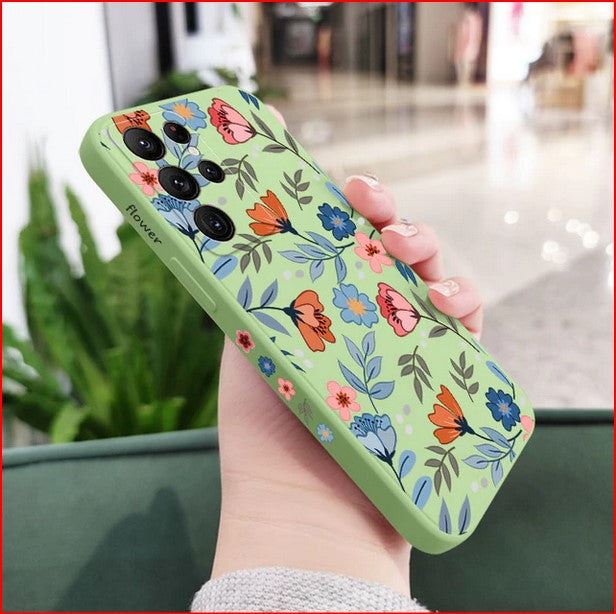 Flower Leaves Cover Case for Samsung Galaxy S22 S21 Plus Ultra S23