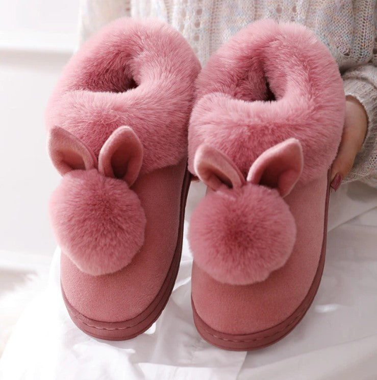 Comfortable Women Winter Fashion Slippers Cartoon Rabbit Non-slip Soft