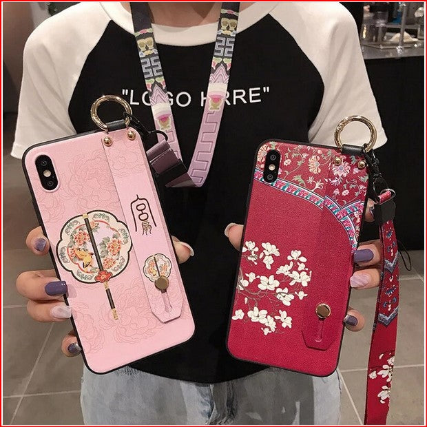 Chinese Style Strap Lanyard Case For Apple iPhone 15 14 13 12 11 Pro