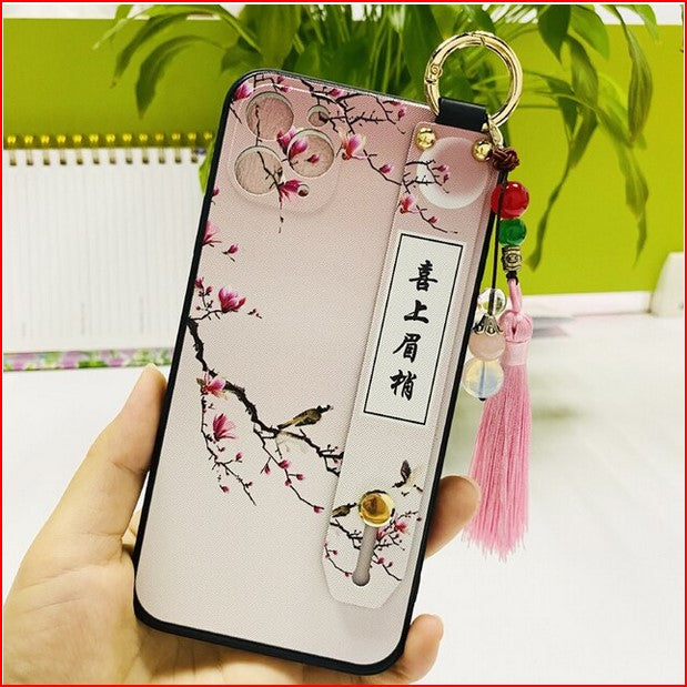 Chinese Style Lotus Flower Cover Case For Apple iPhone 15 14 13 12 Pro