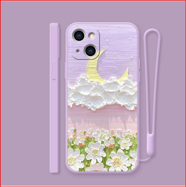 3D Mountain Flower Moon Cover Case For Apple iPhone 15 14 13 12 ProMax