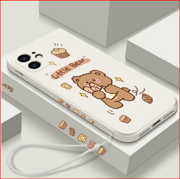 Bear Cute Hand Strap Cover Case for Samsung Galaxy S22 S23 Plus Ultra