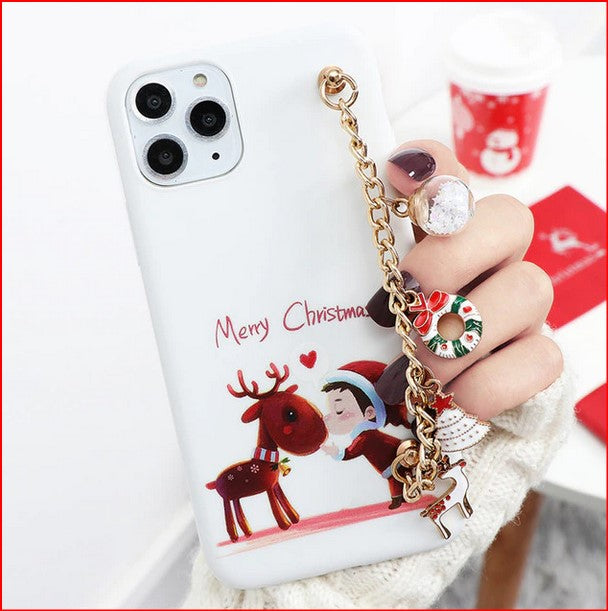 Cute Cartoon Christmas Deer Case Apple iPhone 15 14 13 12 11 Pro Max