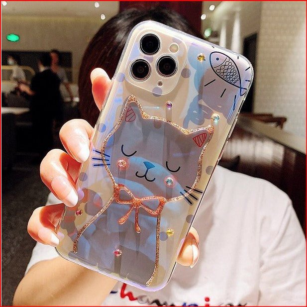 Cartoon Cat Elephant Cover Case For Apple iPhone 15 14 13 12 Pro Max