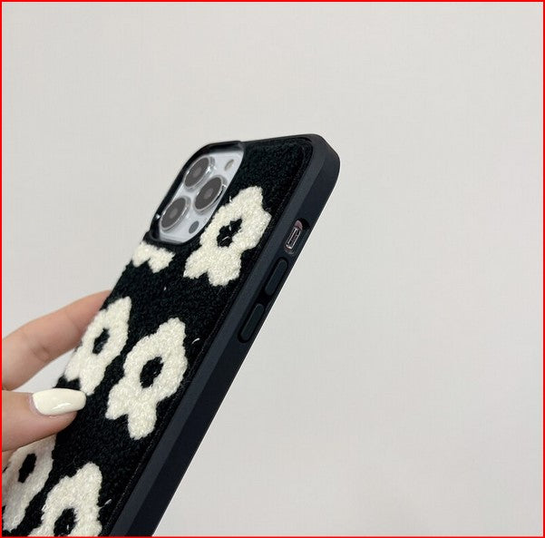 3D Plush Flower Cover Case for Apple iPhone 15 14 13 12 Pro Max Plus