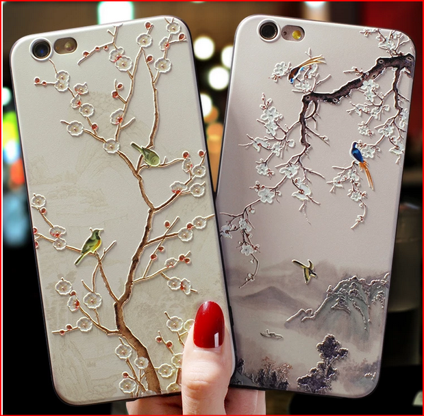 3D Emboss Flowers Tree Bird Case for Samsung Galaxy S21 S22 Plus Ultra