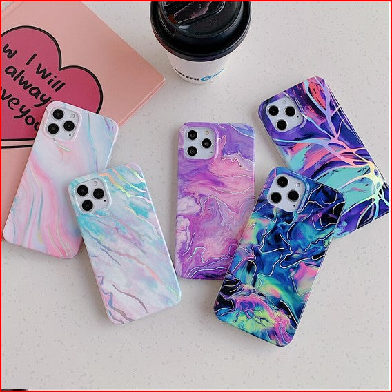 Laser Marble Gradient Cover Case For Apple iPhone 14 13 12 11 Pro Max