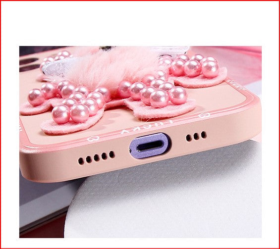 Cartoon Pink Lens Cover Case for Apple iPhone 15 14 13 12 Pro Max Plus