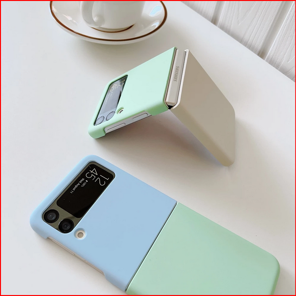 Fashion Double Color Cute Silicone Protection Case For Galaxy Z Flip 3