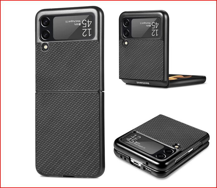 Carbon Fiber Slim Protective Cover Case for Samsung Galaxy Z Flip 4 5
