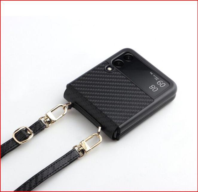 Fashion Lanyard Strap Shell Silicone Case for Samsung Galaxy Z Flip 3