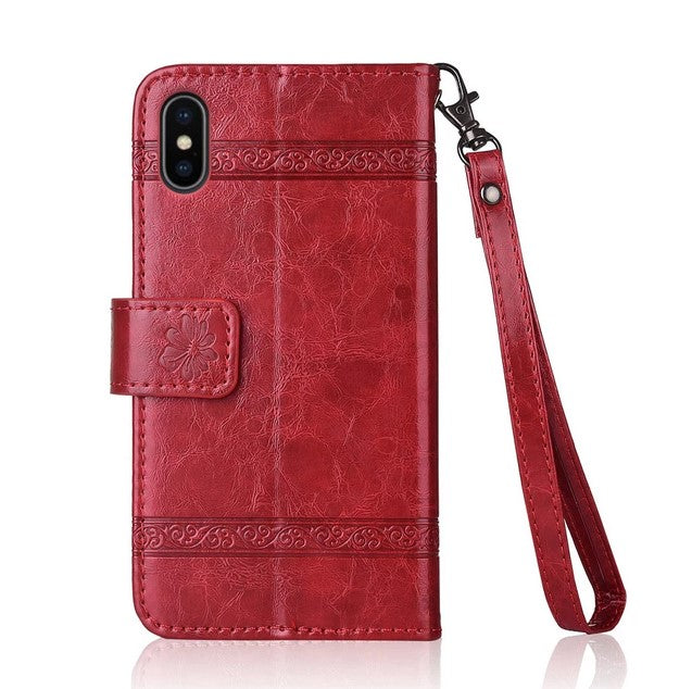 Flip wallet Stand Strap Leather Case Apple iPhone 14 13 12 11 Pro Max