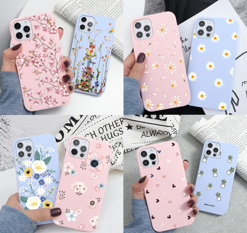 Flower Blossom Cover Case For Apple iPhone 14 13 12 11 Pro Max Plus X