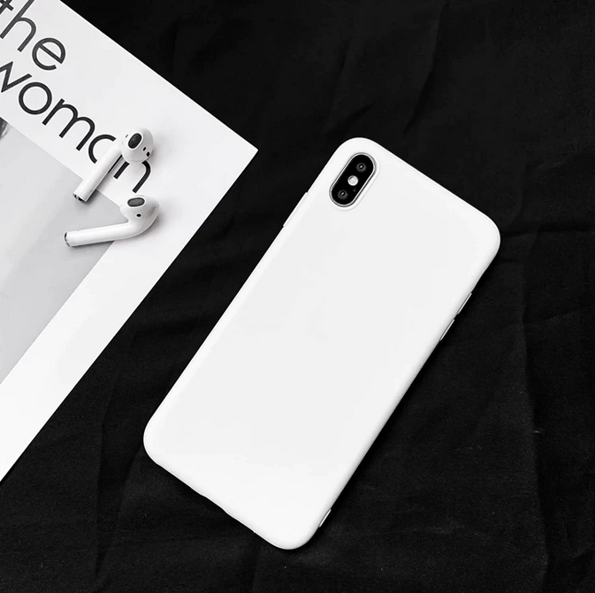 White Simple Silicone Cover Case for Apple iPhone 14 13 12 11 Pro Max