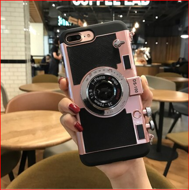 3D Retro Camera Lanyard Case for Apple iPhone 15 14 13 12 Pro Max Plus