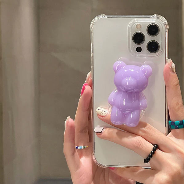 3D Korea Cartoon Bear Ring Case for Apple iPhone 15 14 13 12 11 ProMax
