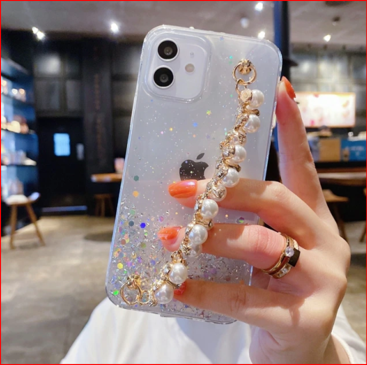 Glitter Pearl Bracelet Case For Apple iPhone 14 13 12 11 Pro Max Mini