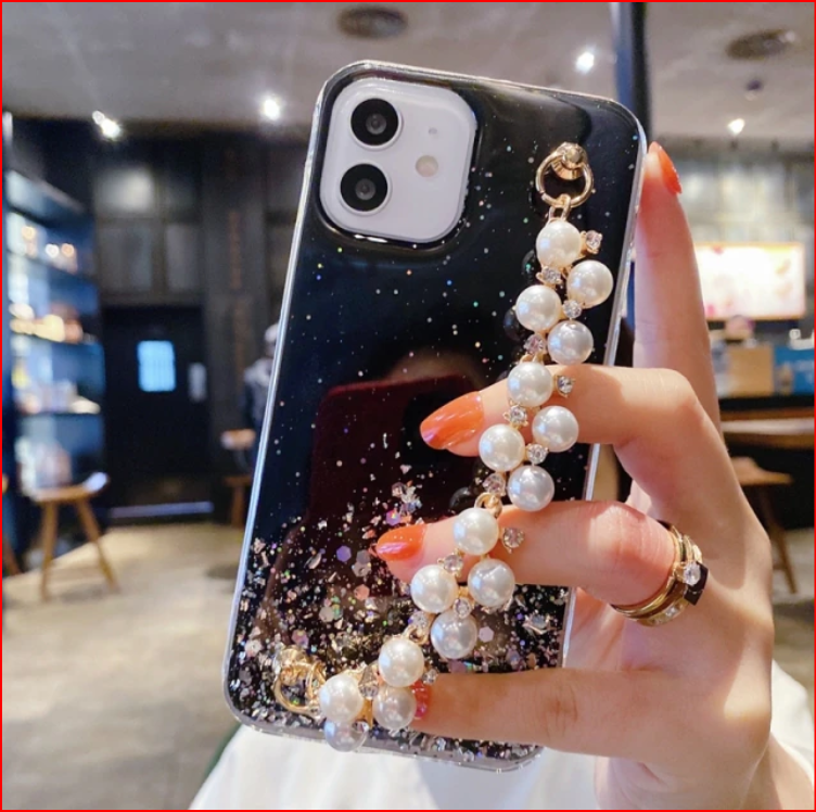 Glitter Pearl Bracelet Case For Apple iPhone 14 13 12 11 Pro Max Mini