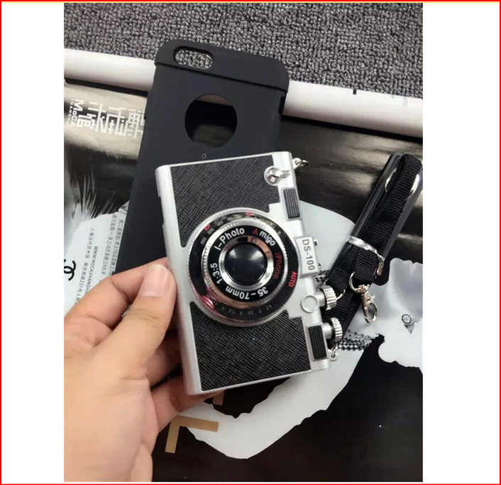 3D Retro Camera Lanyard Case for Apple iPhone 15 14 13 12 Pro Max Plus