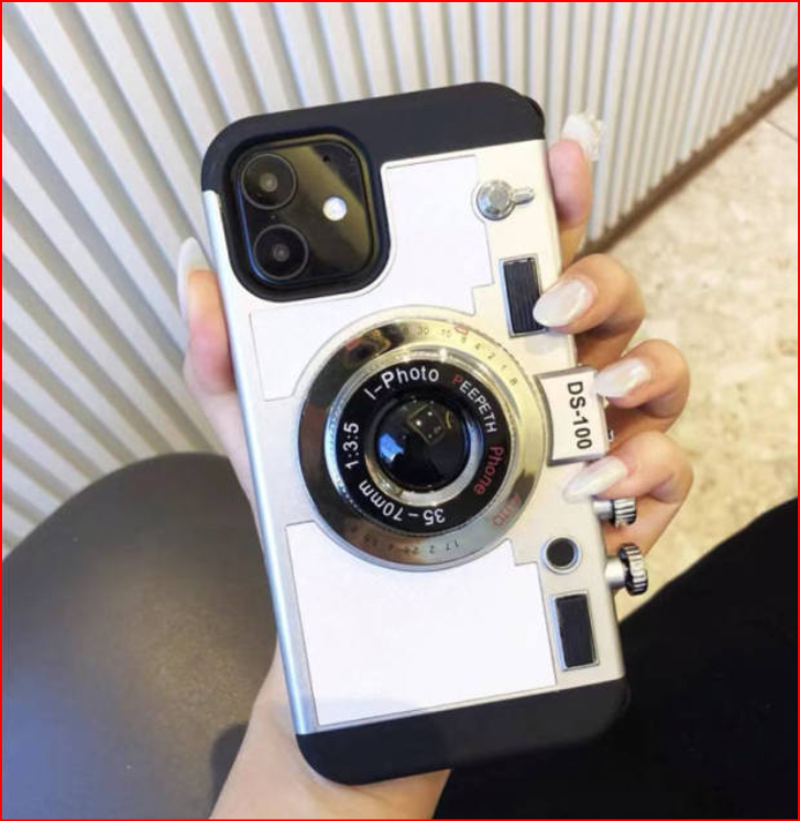 3D Retro Camera Lanyard Case For Apple iPhone 15 14 13 12 Pro Max Mini