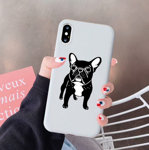 Cartoon Frenchie Puppy Case for Apple iPhone 15 14 13 11 12 11 Pro Max