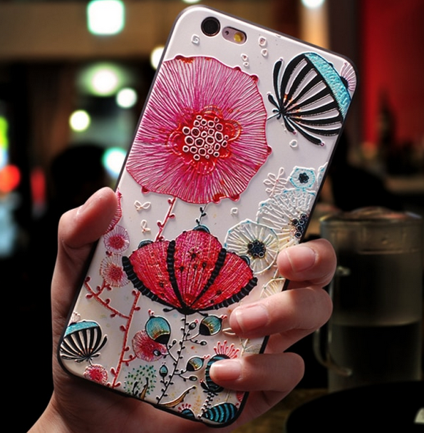 Flower 3D Emboss Luxury Cover Case Apple iPhone 13 12 11 Pro Max Mini