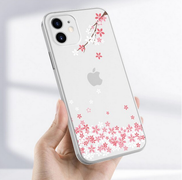 Cherry Blossom Clear Case for Apple iPhone 15 14 13 12 11 Pro Max Mini