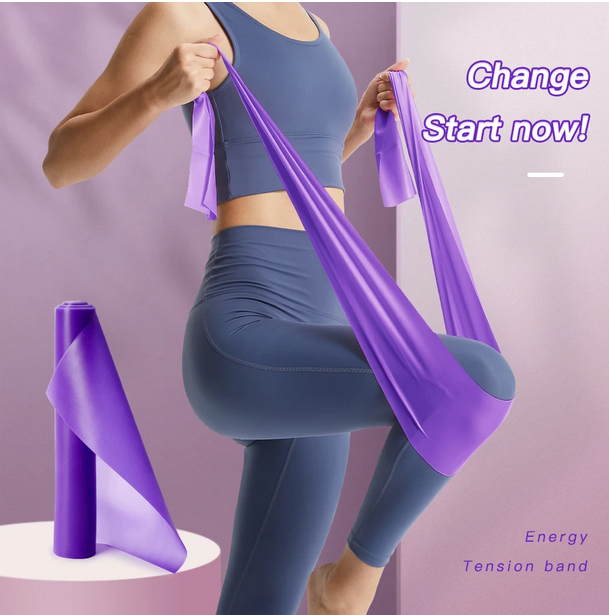 Yoga Pilates Stretch Resistance Band Training Elastic Exercise Rubber