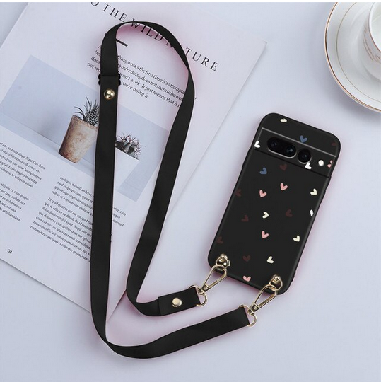 Flower Daisy Necklace Lanyard Strap Cover Case for Google Pixel 7 Pro