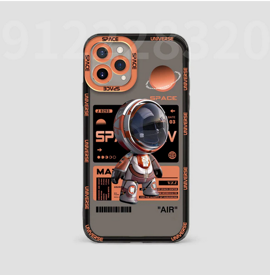 Astronaut Space Cartoon Transparent Case for Apple iPhone 15 14 13 12