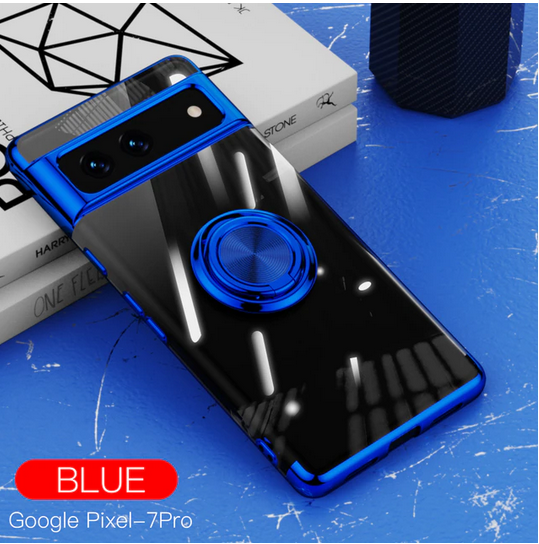 Magnetic Ring Clear Shockproof Cover Case for Google Pixel 7 Pro 6A