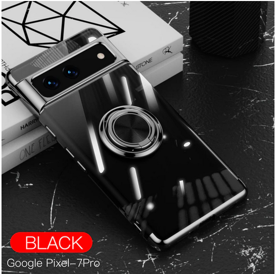 Magnetic Ring Clear Shockproof Cover Case for Google Pixel 7 Pro 6A