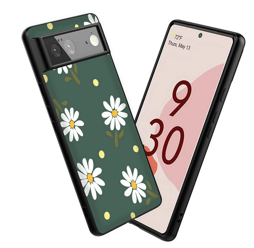 Fashion Flower Floral Silicone Cover Case for Google Pixel 7 Pro 6 Pro
