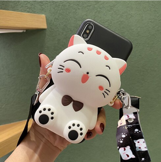 3D Cartoon Cat Wallet Lanyard Cover Case for OnePlus 10 Pro Oneplus 11