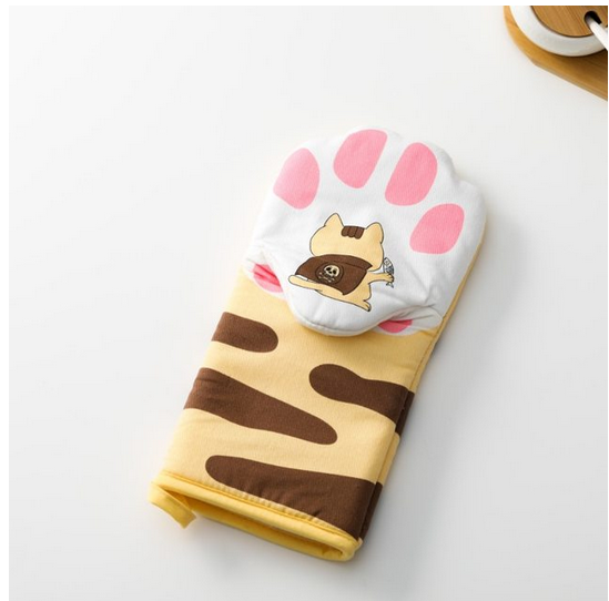 Single Microwave Cotton Gloves Cute Cat Paws Oven Glove Kitchen Tools