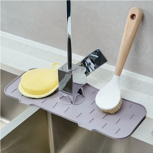 Faucet Kitchen Sink Silicone Splash Pad Drainage Dry Tray Kitchen Tool