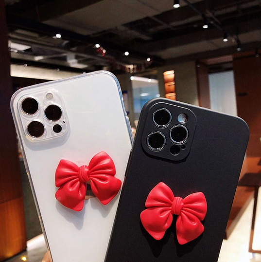 Fashion Girl Style DIY Red Bowknot Cover Case for Google Pixel 6 Pro 5
