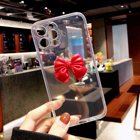 Fashion Girl Style DIY Red Bowknot Cover Case for Google Pixel 6 Pro 5