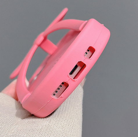 3D Pink Bowknot Flip-flops Cover Case for Apple iPhone 15 13 12 ProMax