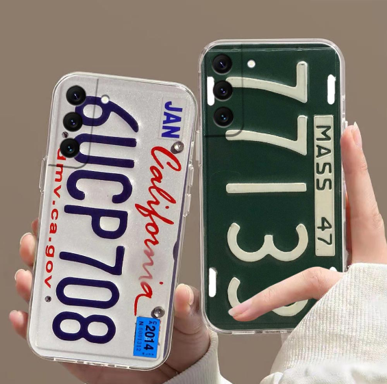 Clear Funny License Plate Case For Samsung Galaxy S23 S22 Plus Ultra