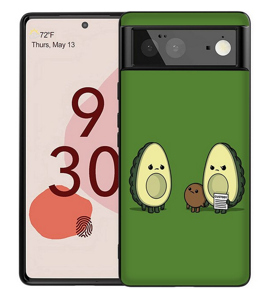 Cartoon Funny Avocado Fruits Cover Case for Google Pixel 7 6 Pro 5A 4A