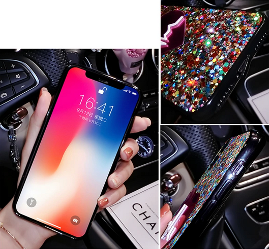 Love Heart Sequin Bling Glitter Cover Case for OnePlus 8 Pro 8T Nord10