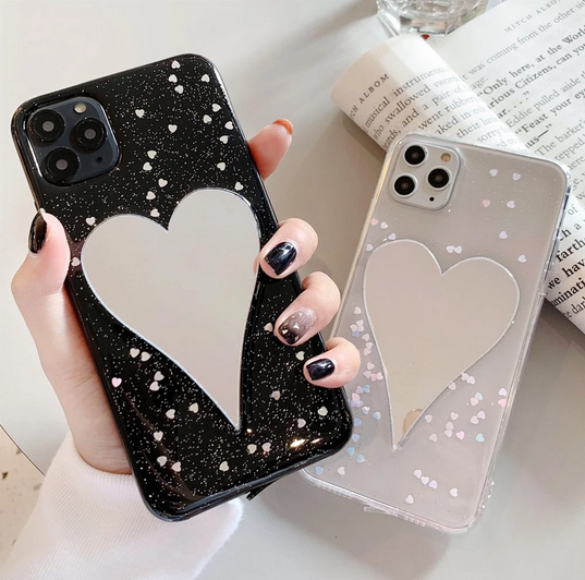 Heart Love Mirror Glitter Cover Case for OnePlus 8 Pro 9 Pro Nord 10