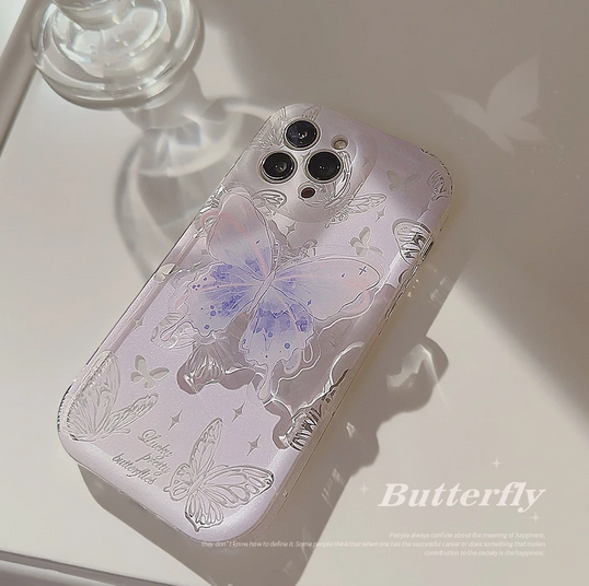 Butterfly Stand Holder Clear Case For Samsung Galaxy S23 S22 PlusUltra