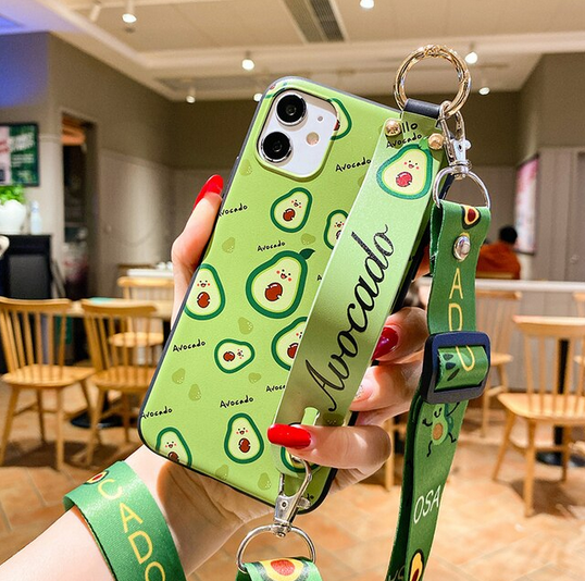 Avocado Strap Lanyard Stand Case For Samsung Galaxy S23 S22 Plus Ultra